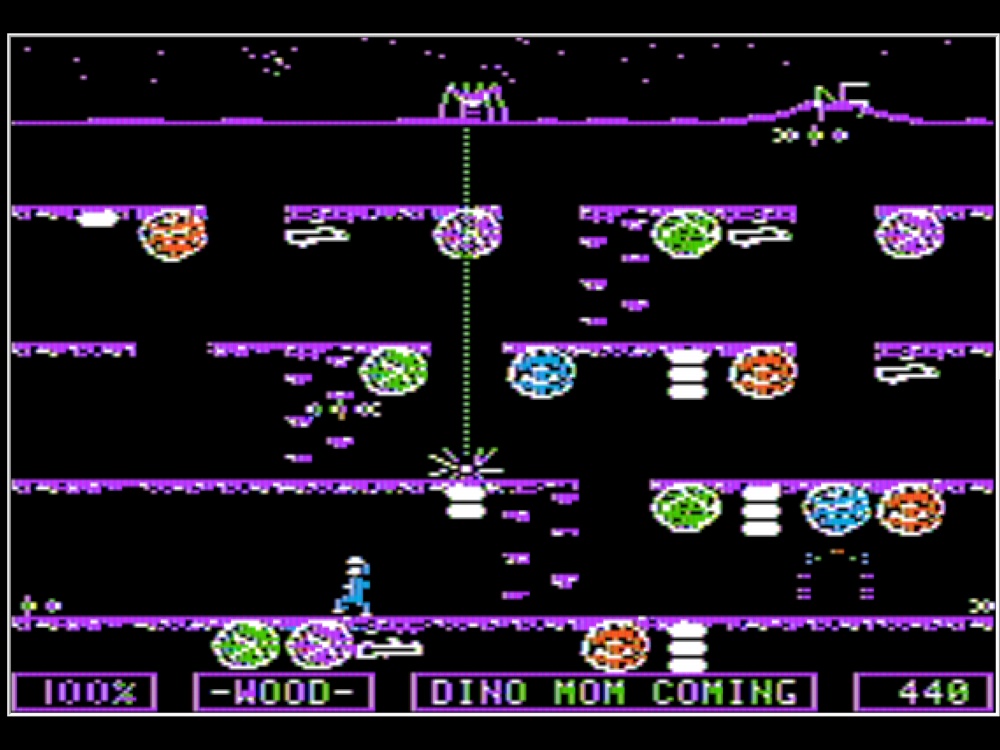 Gameplay of Dino Eggs for Apple II